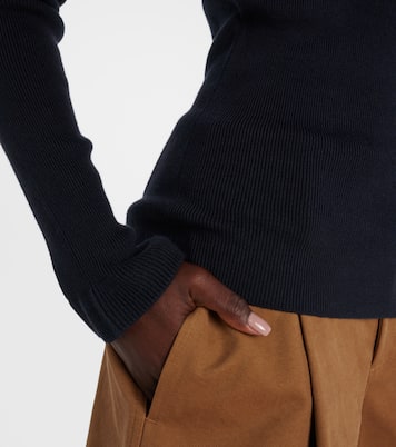 Ribbed-knit cotton and wool turtleneck sweater | Chloé