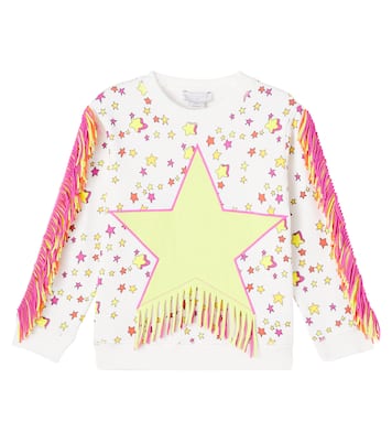 Fringed printed cotton jersey sweatshirt | Stella McCartney Kids