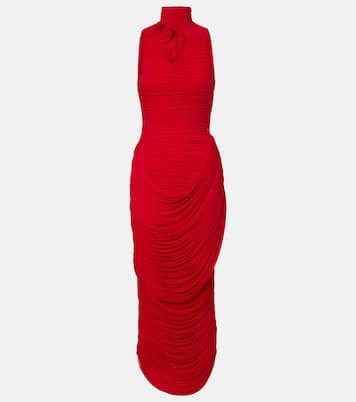 Floral-appliqué draped gown | Magda Butrym