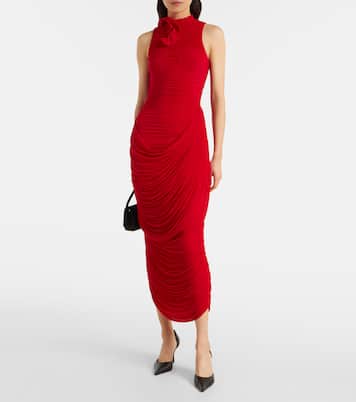 Floral-appliqué draped gown | Magda Butrym