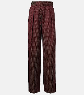 Pantalones anchos de tiro alto con cinturón | Dries Van Noten