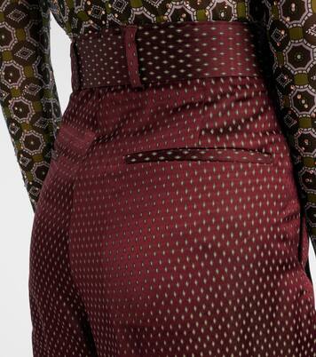 Pantalones anchos de tiro alto con cinturón | Dries Van Noten