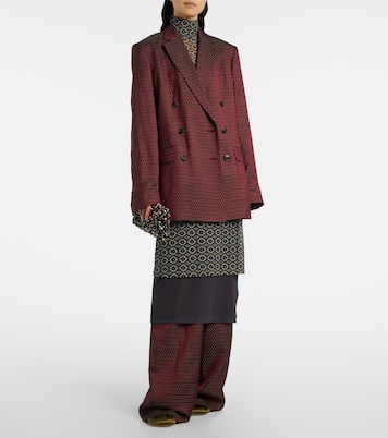 Pantalones anchos de tiro alto con cinturón | Dries Van Noten