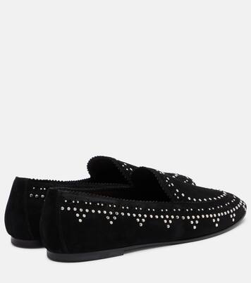 Verzierte Slip-Ons Skye aus Veloursleder | Aquazzura