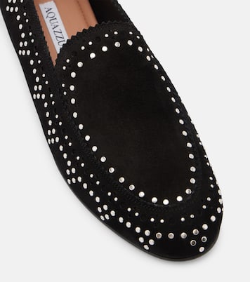 Verzierte Slip-Ons Skye aus Veloursleder | Aquazzura
