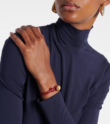 Pulsera Knot de piel trenzada y plata de ley | Bottega Veneta