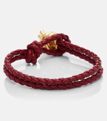Pulsera Knot de piel trenzada y plata de ley | Bottega Veneta