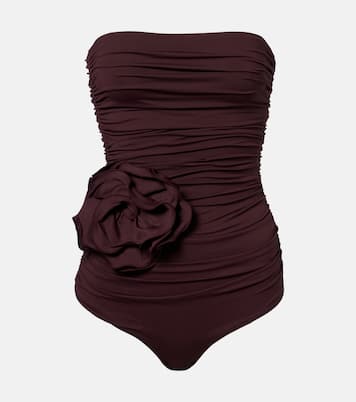 Floral-appliqué ruched swimsuit | Magda Butrym