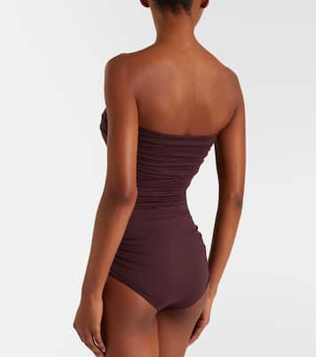 Floral-appliqué ruched swimsuit | Magda Butrym