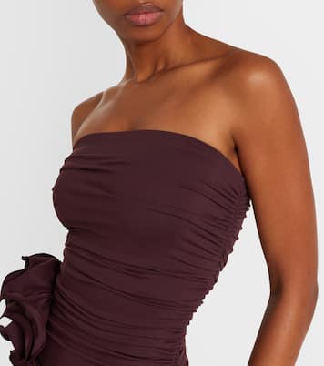 Floral-appliqué ruched swimsuit | Magda Butrym