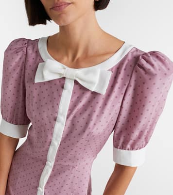 Bow-detail polka-dot silk minidress | Alessandra Rich