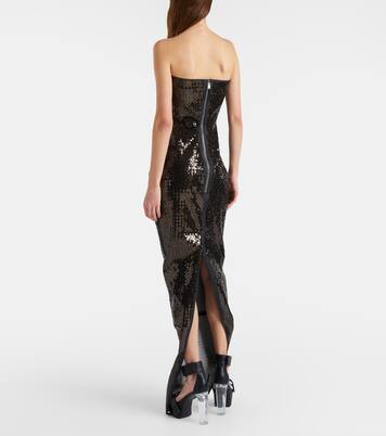 Sequined denim bustier gown | Rick Owens