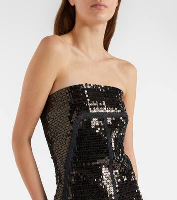 Sequined denim bustier gown | Rick Owens