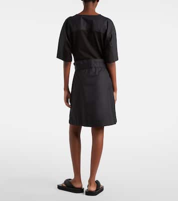 Belted cotton-blend jersey minidress | Moncler