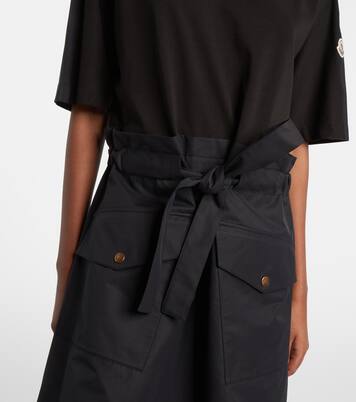 Belted cotton-blend jersey minidress | Moncler