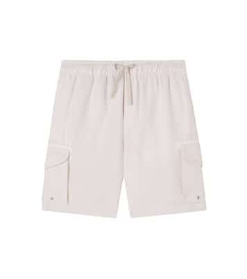 Linen and cotton cargo shorts | Brunello Cucinelli Kids