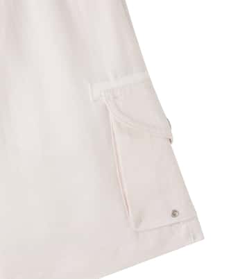 Linen and cotton cargo shorts | Brunello Cucinelli Kids