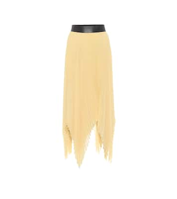 Falda midi de georgette tiro alto | Loewe