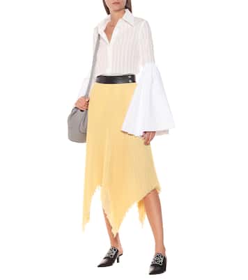Falda midi de georgette tiro alto | Loewe