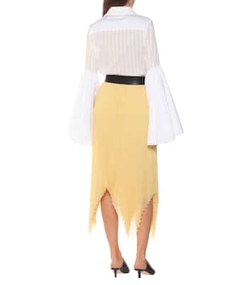 Falda midi de georgette tiro alto | Loewe
