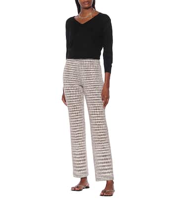 Pantalon raccourci en laine et lin mélangés | Missoni
