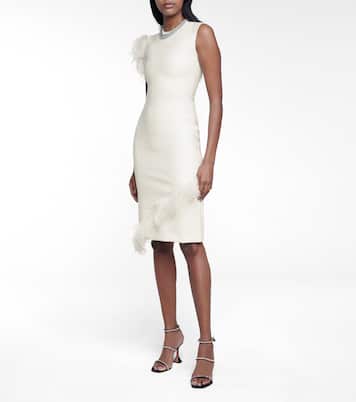 Feather-trimmed wool-blend dress | Christopher Kane