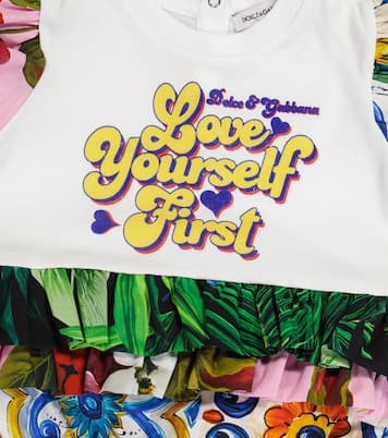 Baby - Body a stampa floreale in cotone | Dolce&Gabbana Kids