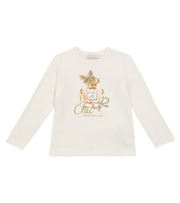 Camiseta de algodón elástico con adornos | Monnalisa