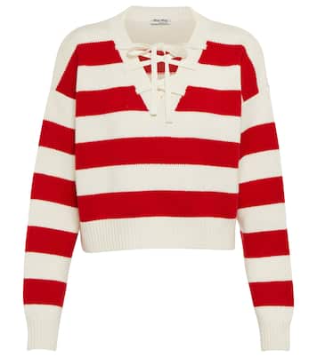 Pullover in cashmere a righe | Miu Miu