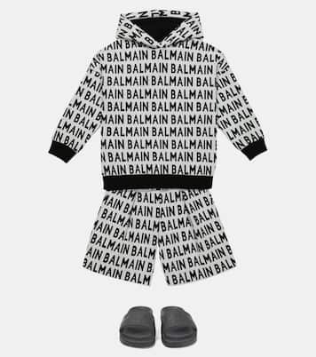 Sudadera con capucha de algodón con logo | Balmain Kids