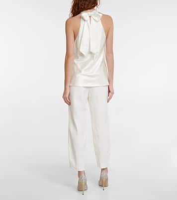 Bridal - Top in raso con fiocco | Galvan