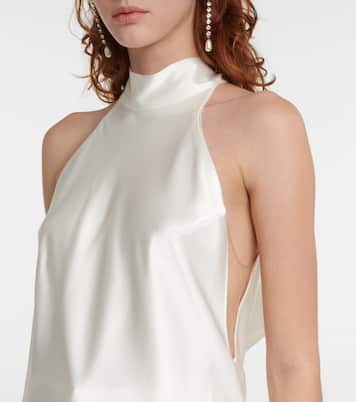 Bridal - Top in raso con fiocco | Galvan