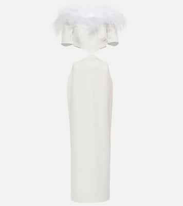 Maxikleid mit Federn | Rasario