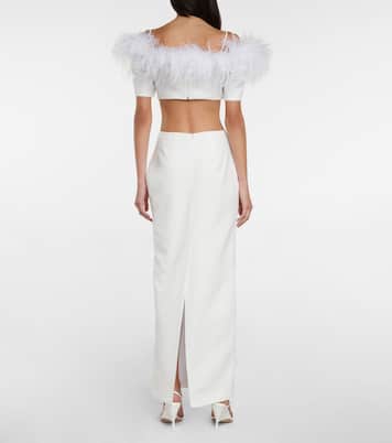 Maxikleid mit Federn | Rasario