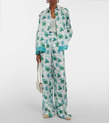 Pantalon ample Umile à taille haute en soie | Max Mara