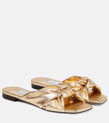 Avenue metallic leather slides | Jimmy Choo