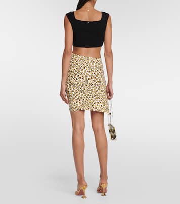 Leopard-print jersey miniskirt | Rabanne