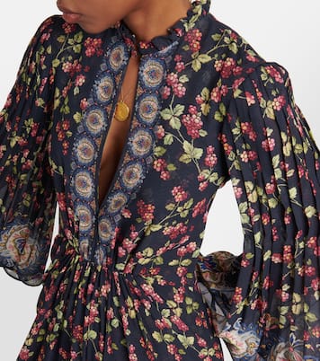 Abito lungo in seta con stampa floreale | Etro