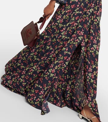 Abito lungo in seta con stampa floreale | Etro