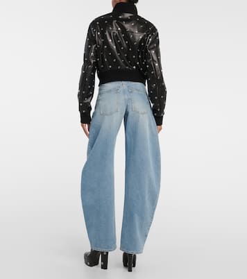 Verzierte Bomberjacke aus Leder | Alaïa