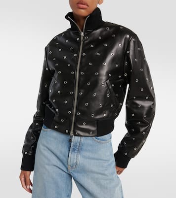 Verzierte Bomberjacke aus Leder | Alaïa