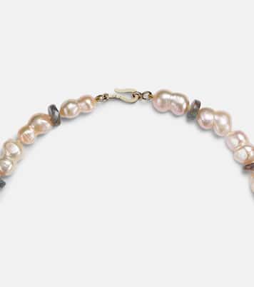 Collana in oro 9kt con perle e labradorite | Ileana Makri