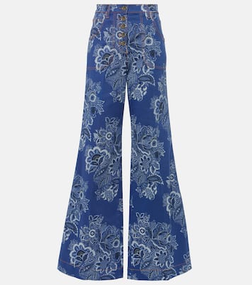 Jeans flared e vita alta con stampa | Etro