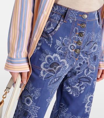 Jeans flared e vita alta con stampa | Etro