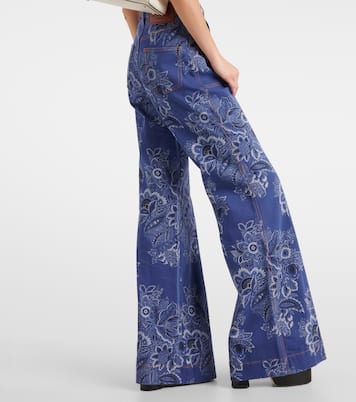 Jeans flared e vita alta con stampa | Etro