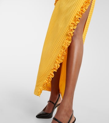 Polka-dot one-shoulder silk maxi dress  | Alessandra Rich
