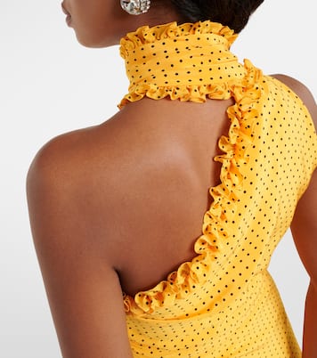 Polka-dot one-shoulder silk maxi dress  | Alessandra Rich