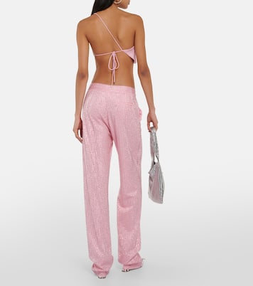 Pantaloni regular in jersey con cristalli | Area