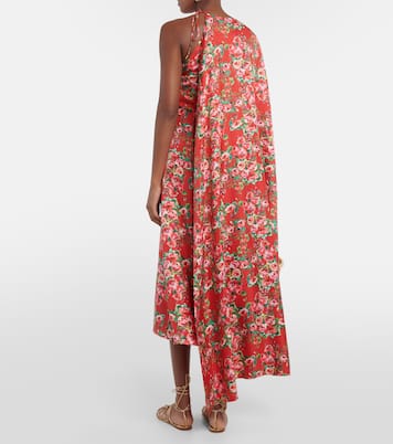 Vestido midi de seda con capa | Markarian