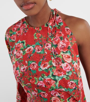 Vestido midi de seda con capa | Markarian